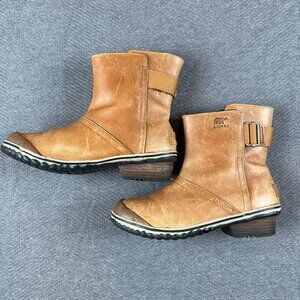 Sorel Addington Strap Boots Women’s 7 Elk Brown Leather Waterproof NL2156-286